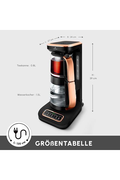 Karaca Teekocher Robotea Pro 4 in 1 sprechender Automatik-Teekocher Wasserkocher und Filterkaffeebrü