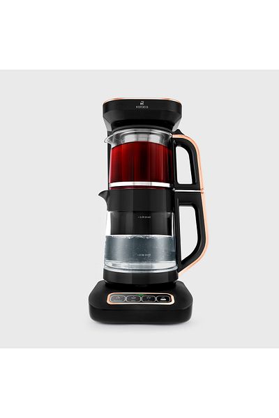Karaca Teekocher Robotea Pro 4 in 1 sprechender Automatik-Teekocher Wasserkocher und Filterkaffeebrü