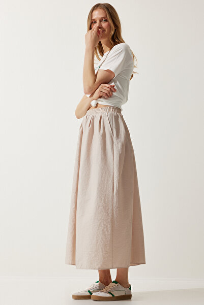 Happiness İstanbul Dámska krémová padáková balónová sukňa RG00018