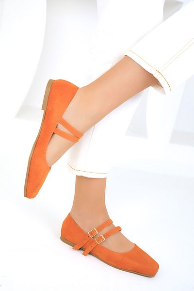 SOHO Orange Wildleder Ballerinas für Damen 18891