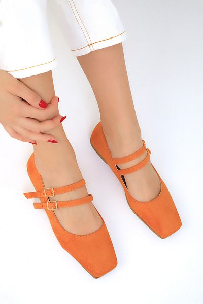 SOHO Orange Wildleder Ballerinas für Damen 18891