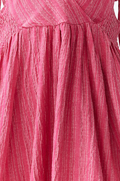 Trendyol Collection Fukszia mini szövött kivágott/ablak vászonkeverék strandruha TBESS24EL00075