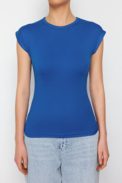 Trendyol Collection Bluză tricotată elastică Saks Premium, vâscoasă/moale, pe corp, cu mânecă lunară TWOSS23BZ00992