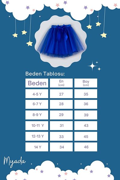 ADA BEBEK ÇOCUK Girl's Quality Dream Tulle Tutu Skirt