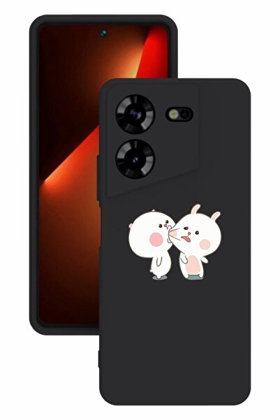 TECNO Pova 5 Baskılı Ve Kamera Korumalı Siyah Renk Silikon Kılıf