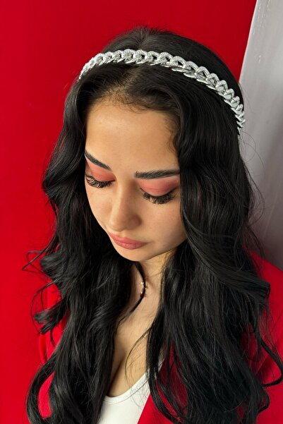 TAKIŞTIR Silver Color Chain Detailed Crown