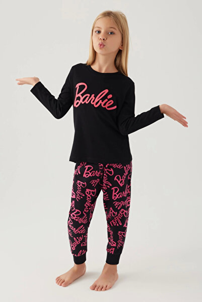 Pierre Cardin Barbie L1766-3 Kız Çocuk Uzun Kol Pijama Takımı