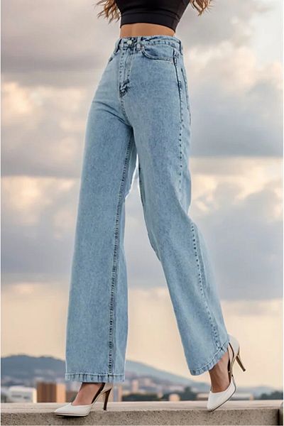 Ramrod Elle L.i.k.r.a.l.ı. Super High Waist S.a.l.a.ş. Τζιν με φαρδύ πόδι (σούπερ ψηλό)