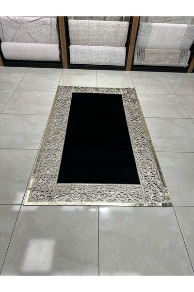 Eko Halı Bianca BNC 01 Cream Gold Black Klasik ve modern bordürlü şık suni de...