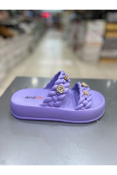Akınal Bella Double Banded Stoned Ultra Soft Sole Women's Slippers