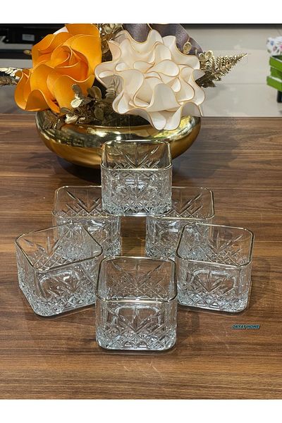Paşabahçe Timeless 6-Piece Real Gold Gilt - Gold 225 Cc Snack Bowl - Gift