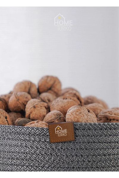 HomeTurko Modern, Jute, Wicker Basket with Lid, Hand-Woven, Multi-Purpose Storage Kitchen Basket, Bathroom Basket,
