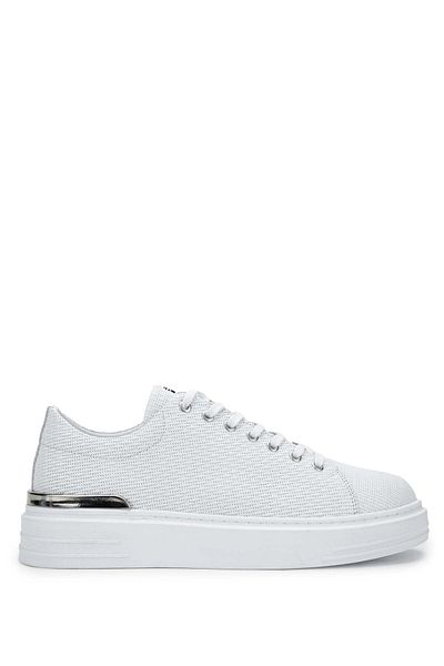 Tamer Tanca Men's White Genuine Leather Sneakers - Sports Shoes