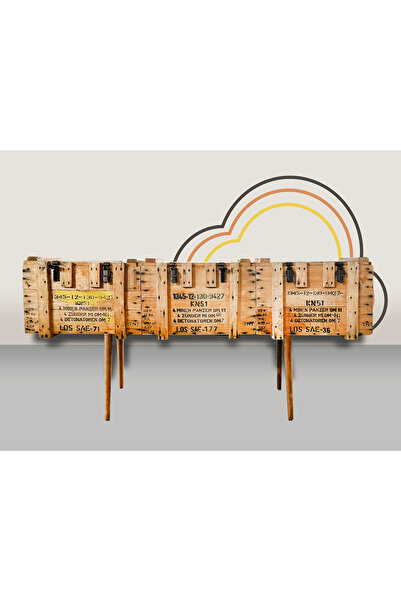 KUT TASARIM AYAKLI TV ÜNİTESİ DİRESUAR BANK KONSOL AHŞAP KUT TASARIM