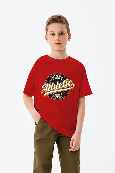 ADABEBEK Tricou pentru băieți cu logo imprimat Athletic