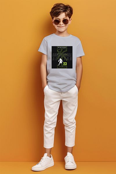 ADABEBEK Tricou imprimat pentru băiat cu tematică de baschet mărimea 23