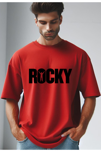 Vordevia Rocky Štampano crvena Oversize kroj majica