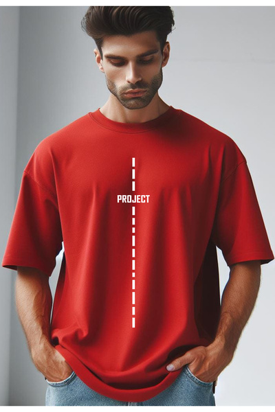 Vordevia Projekat Štampano Crvena Oversize kroj Majica