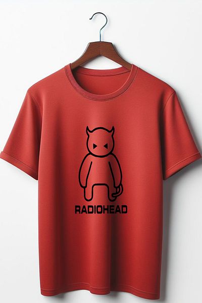 Vordevia Radiohead Devil Printed Red Oversize Tshirt