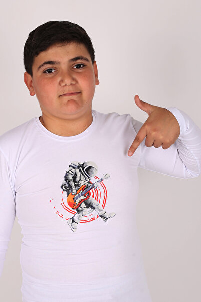 Çiggo Kids Унісекс футболка з довгими рукавами та велосипедним коміром, принт...