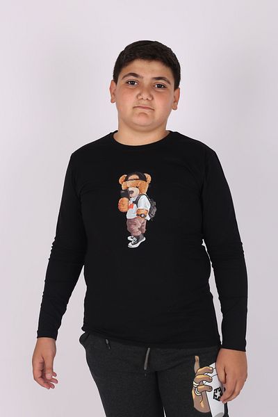 Çiggo Kids Παιδικό μπλουζάκι Unisex Teddy Bear με μακρυμάνικο λαιμόκοψη Basic