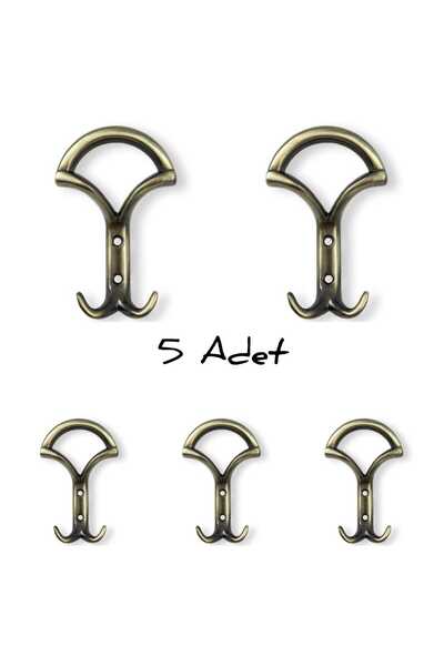 ARON (5 ADET) 9012 Askı (ANTİK SARI) Vestiyer Fortmanto Dolap Kapı Banyo Elbise Havlu Askılığı
