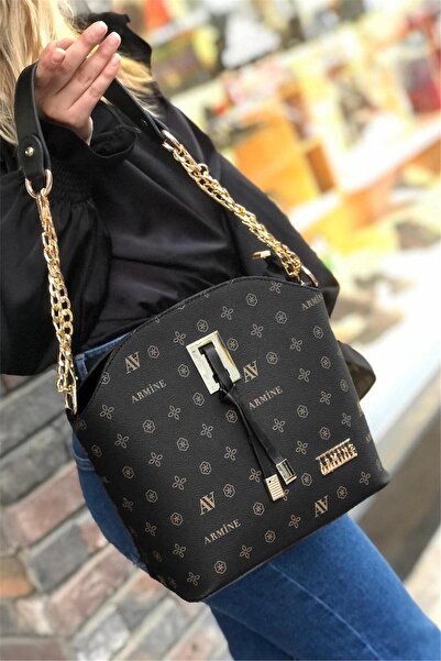 Armine 102 حقيبة يد نسائية سوداء مطبوعة