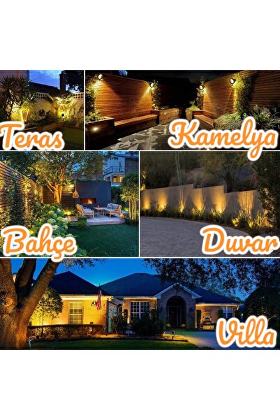 fullreyon Elektrikle Çalışır, 5 Watt AMBER IŞIK Kazıklı Bahçe Armatürü, Çim Ç...