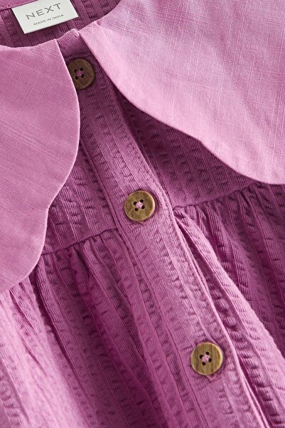Next Baby 100% Cotton Pink Collar Dress