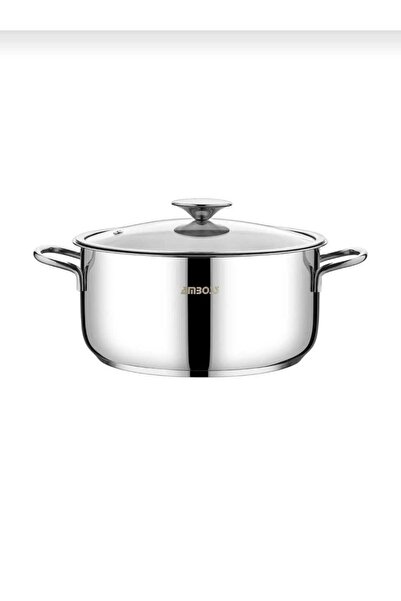 CENGİZ ÇEYİZ Amboss Cool Cam Kapaklı Paslanmaz Çelik İndüksiyon Tabanlı Derin...