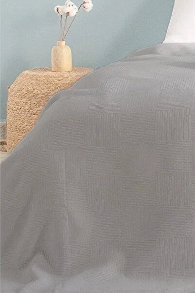 MELONIE Gray Checkerboard Patterned Single Pique - Checkered Hotel Pique 160x230