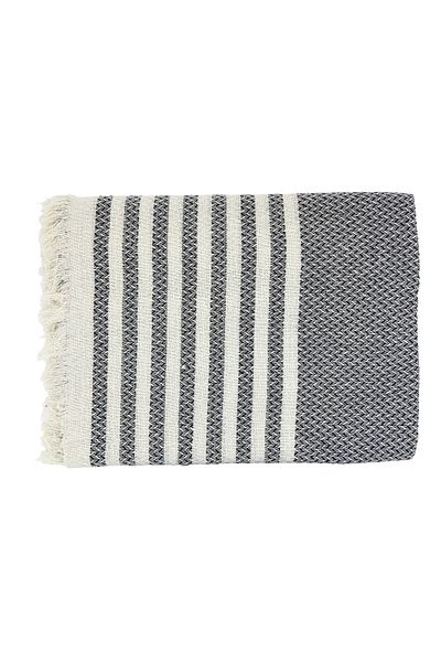 MELONIE Knitted Patterned Fringed Single Duvet Cover 170x220 Cm
