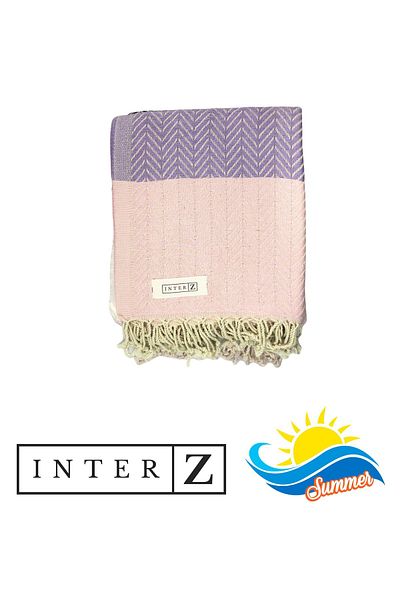 MELONIE 100% Cotton Beach Towel, Xxl 100x180cm, Marmaris, Pink Lilac