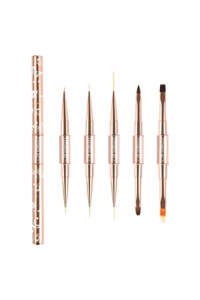 Cosmolac PRO NAİL ART JEL OMBRE FIRÇA SETİ ÇİF TARAFLI - 5 Lİ - KAPAKLI