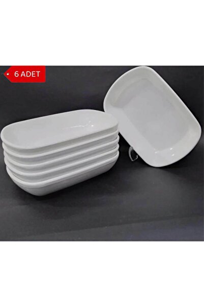 Avangart Mutfak 6 ADET - 14x10cm Kırılmaya Dayanıklı Kare Kayık Tabak Çerezli...