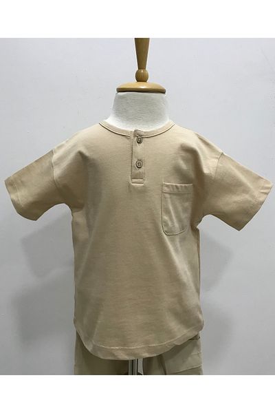 Çikoby Baby Boys Button T-Shirt with Front Button