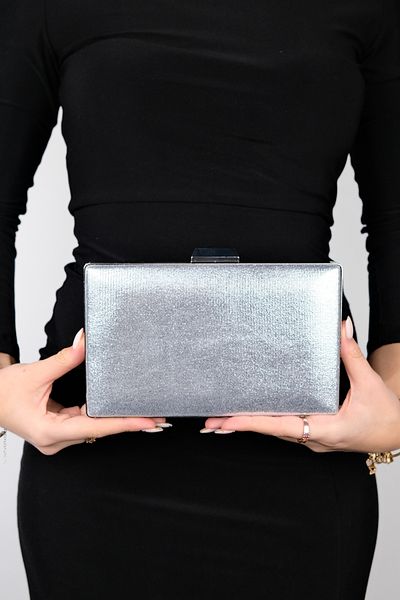 LuviShoes Geantă de rochie de seară pentru femei placată cu argint TORONTO
