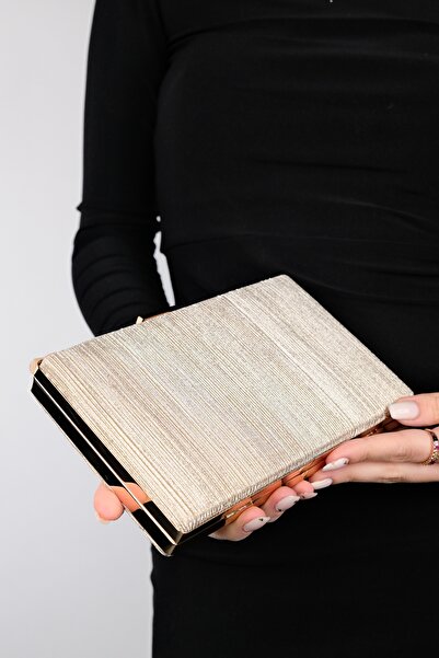 LuviShoes YADAYA Gold Striped Women's Evening Dress Bag