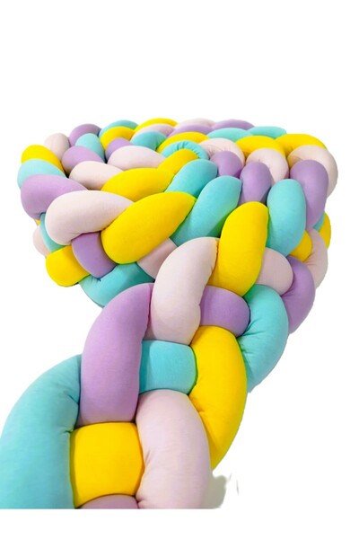 mee-like حماية محبوكة 420 سم 4 قطع موديل محبوك - مناسب لسرير الأطفال 80x130 أ...