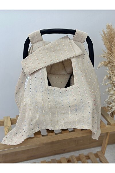 MAMARADUGA Tek Katlı Kendinden Ponponlu Müslin Puset Örtüsü + Puset Minderi +...