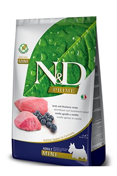 N&D Prime Kuzu ve Yaban Mersinli Yetişkin (Adult) Mini Kuru Köpek Maması 2,5k...