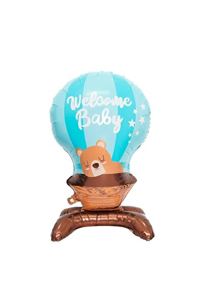 Genel Markalar MİNİ PARTY STORE Ayaklı Welcome Baby Mavi Folyo Balon