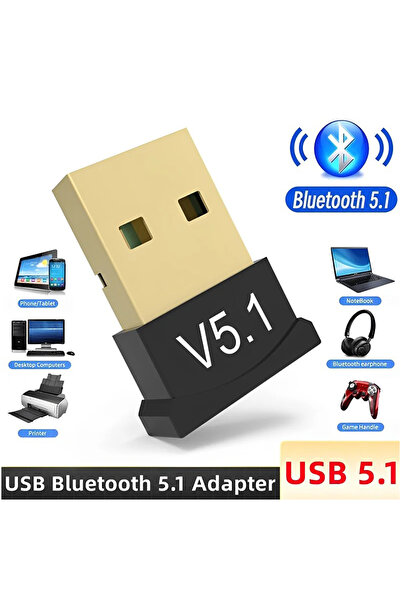 KLASİST Usb Bluetooth 5.1 Adaptörü Verici Alıcı Bluetooth Dongle Kablosuz Usb...