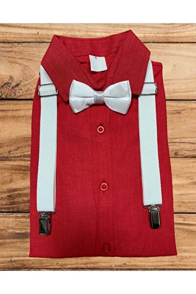 KURAFF Dečija košulja dugih rukava i tregeri sa leptir mašnom za kostim za na...