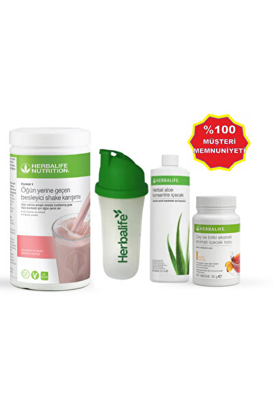 Herbalife Shake Ahududu Beyaz Çikolata Aloe Konsantre İçecek Shaker Şeftali Ç...