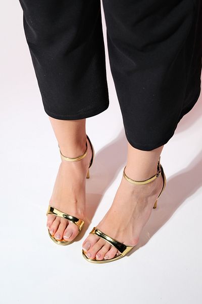 LuviShoes Pantofi de seară BERN Gold Mirror, cu platformă, cu toc