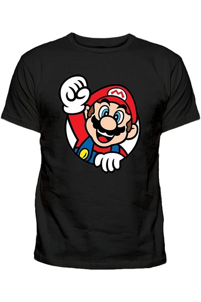 Efendioğlu Design Super Mario Printed Cotton Children's T-Shirt