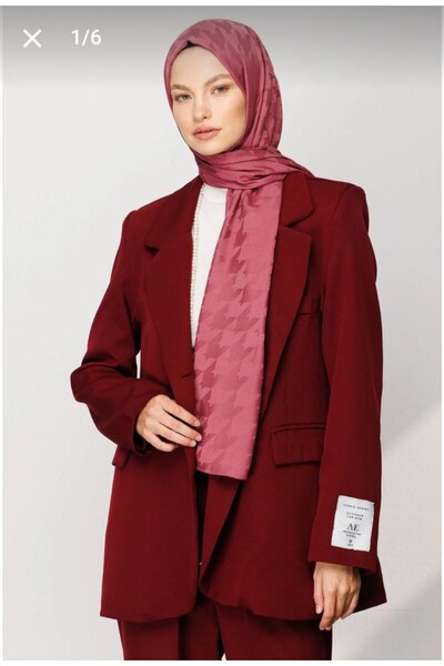 Nilbutik Houndstooth Pattern Cotton Jacquard Shawl