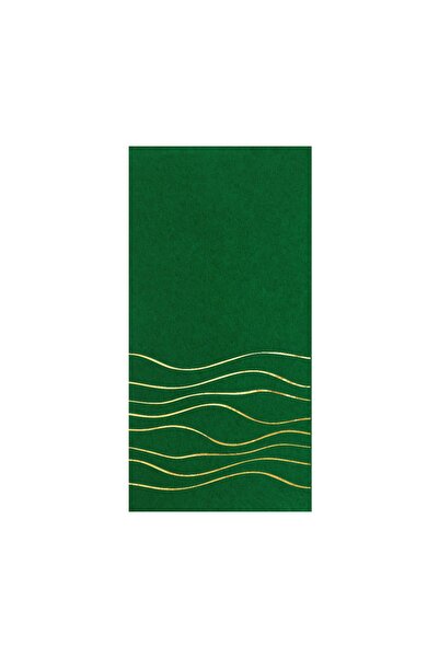 Story منديل ورقي منقوش بخط ذهبي مقاس 33x33 سم 16 قطعة 1/8 أضعاف باللون الأخضر