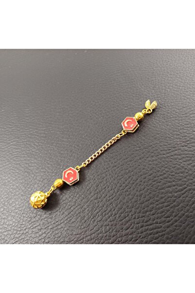 Selderesi 1 Adet Özel Tasarım Sarı Kaplama Arnavut Zincirli Tesbih Püskülü